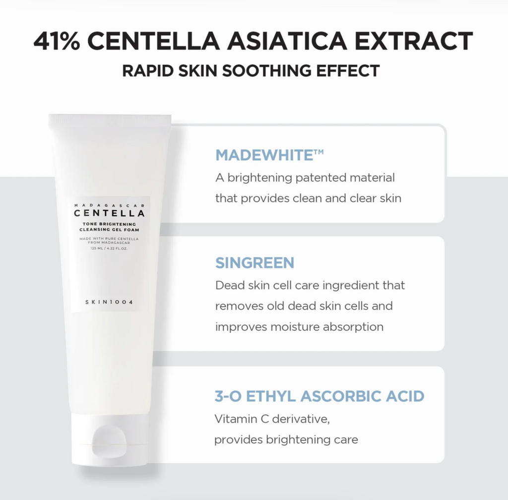 SKIN1004 – Madagascar Centella Gel mousse nettoyant éclaircissant